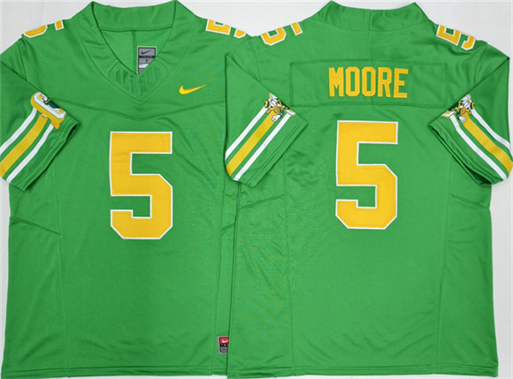 alternate jersey Men's None Dakorien Moore #5 Green 2026 Football