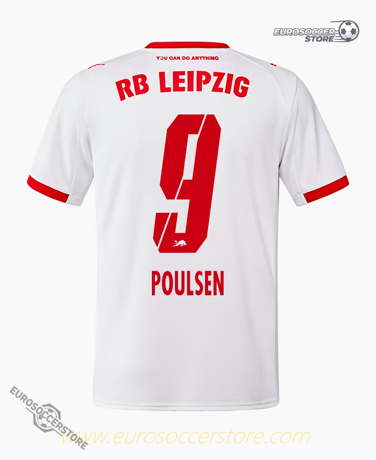 POULSEN 9 RB Leipzig Home Jersey for the 25-26 Season