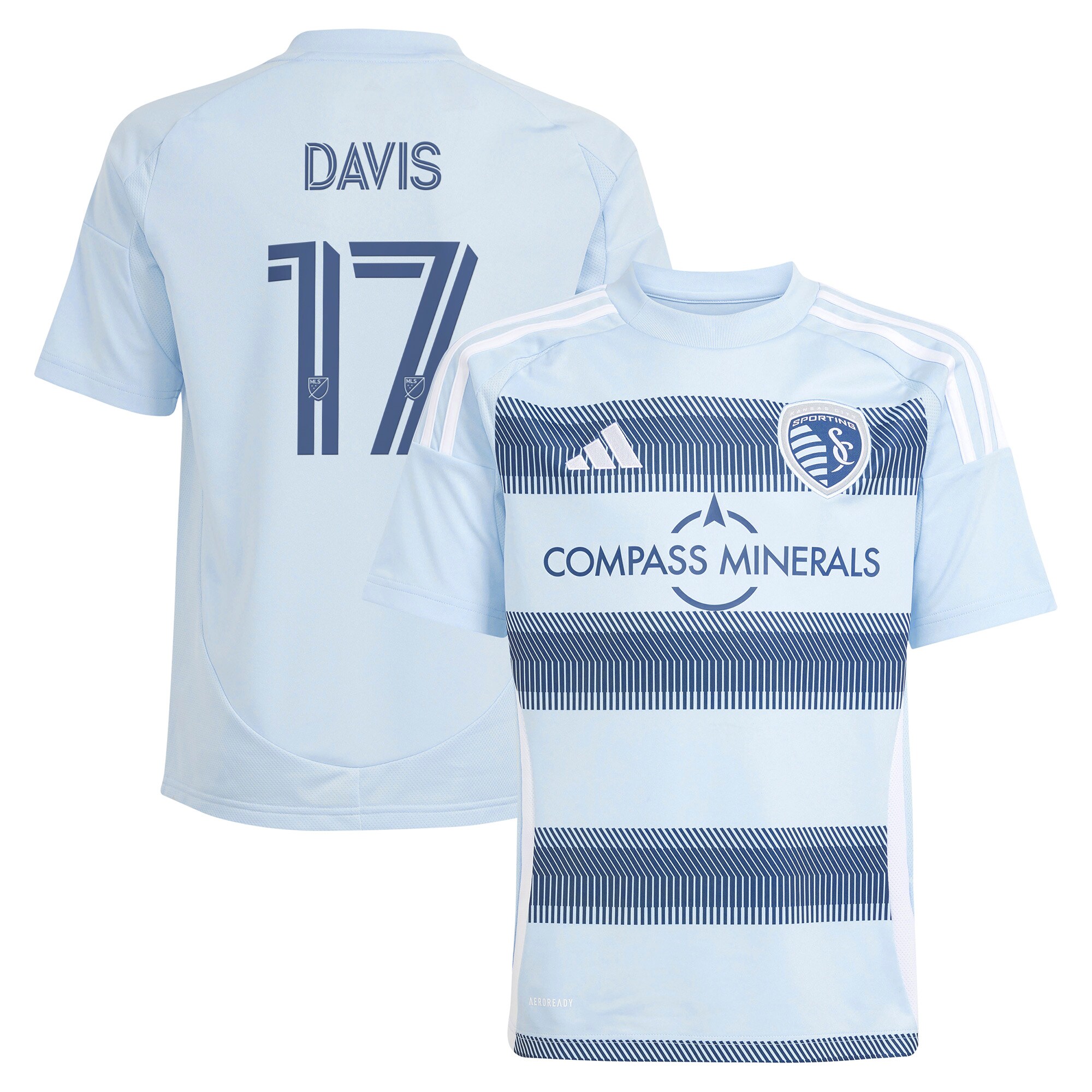 [SJH] Jake Davis Sporting Kansas City Youth 2025 One KC Replica Player Jersey - Light Blue