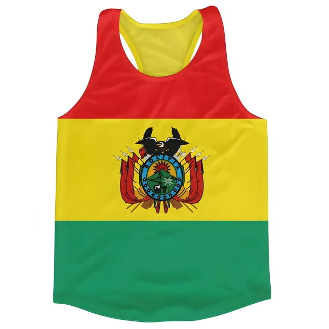 Match Bolivia Flag Running Vest Quality Cup Official National