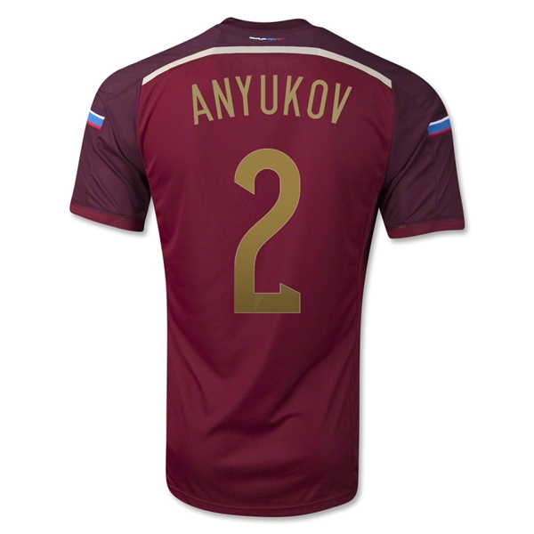 Elite Quick Dry 2014 Russia 2 ANYUKOV Home Red Jersey Shirt