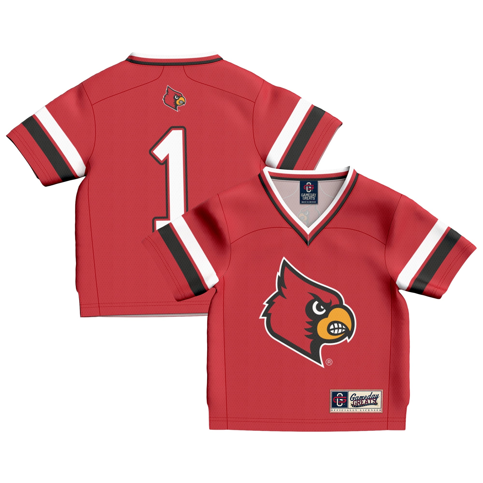 Infant Red Louisville Cardinals #1 Football Fashion Jersey