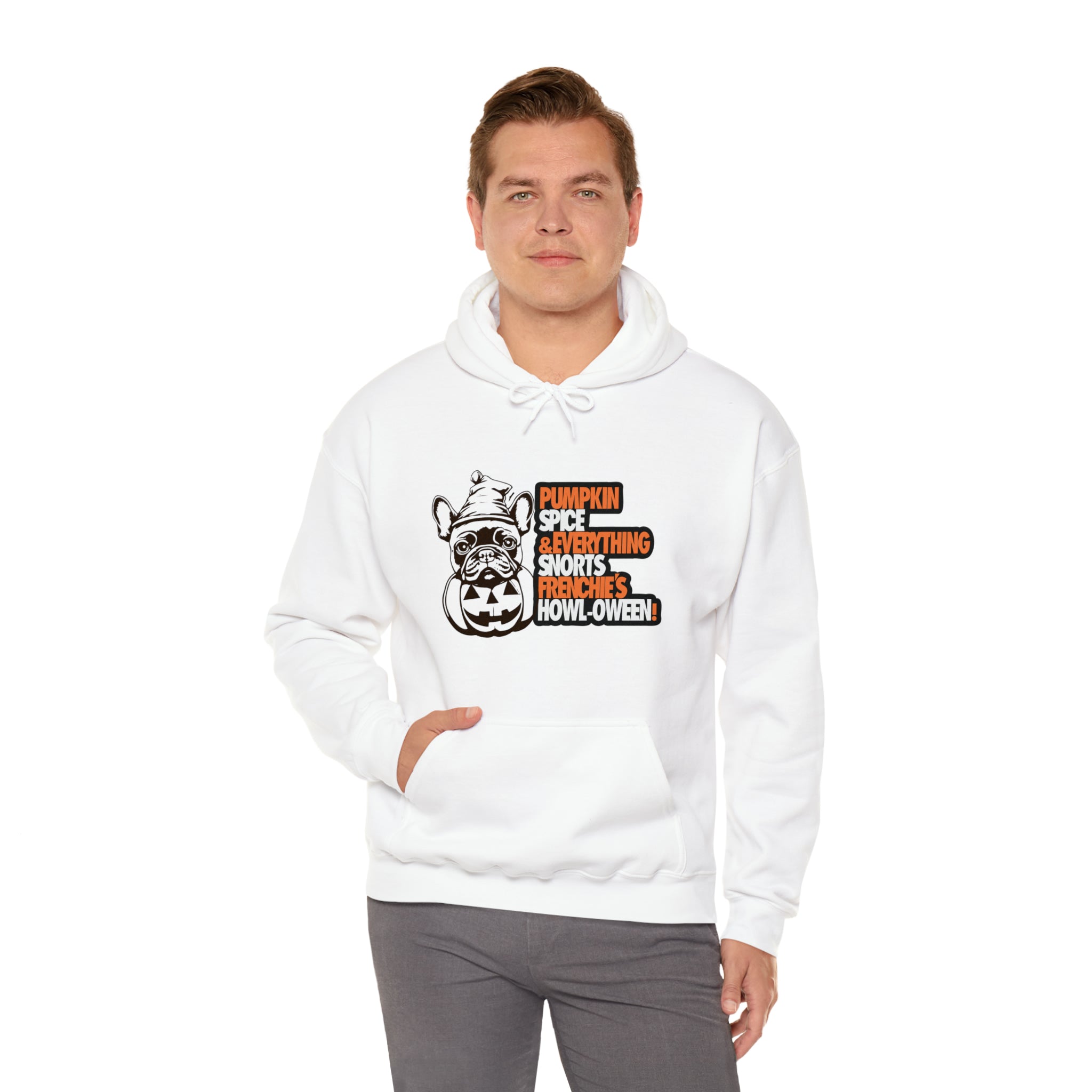 French Bulldog Pumpkin Spice Halloween Unisex Hoodie Frenchie Pet Item