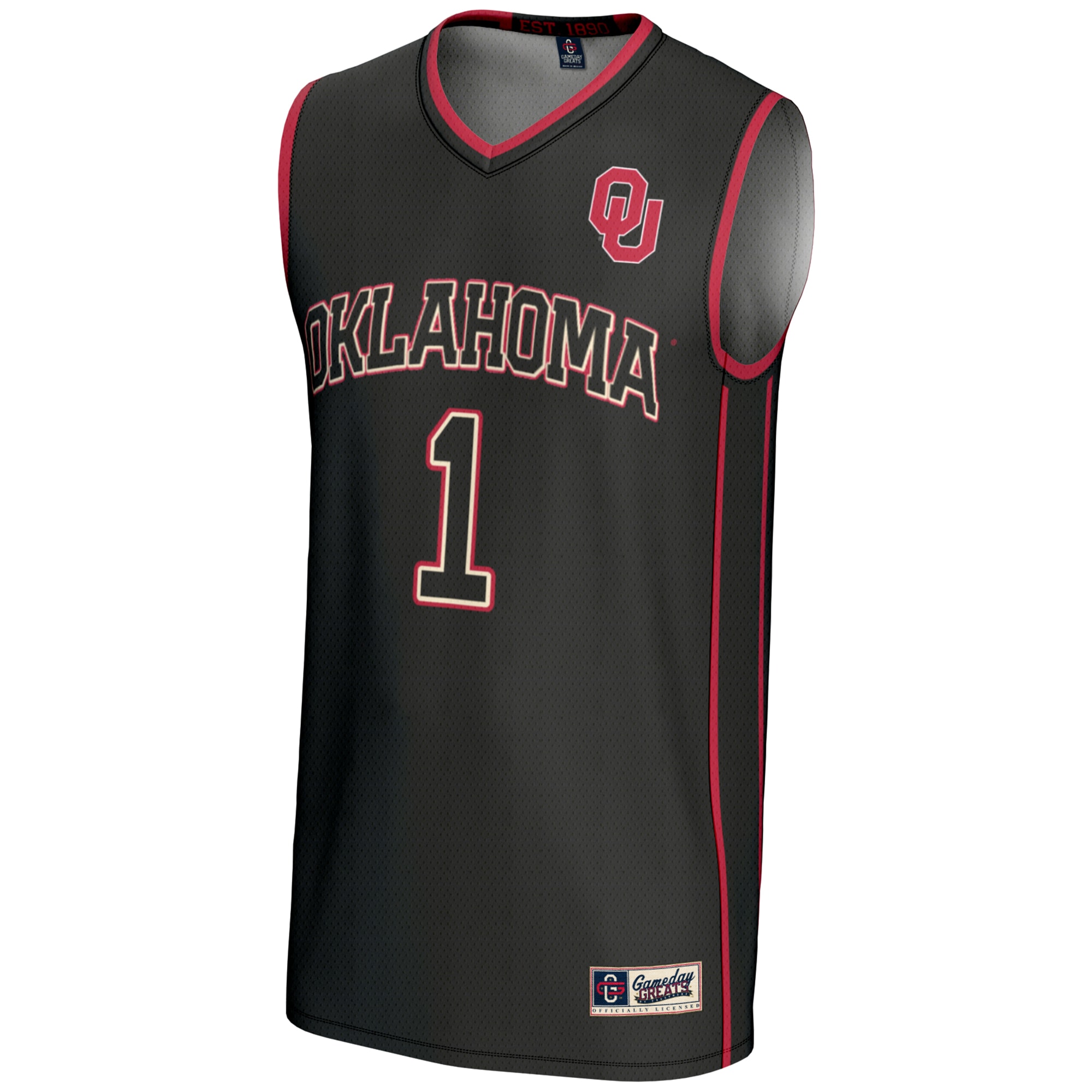 [DDG] Oklahoma Sooners GameDay Greats Unisex Lightweight Basketball Jersey - Black