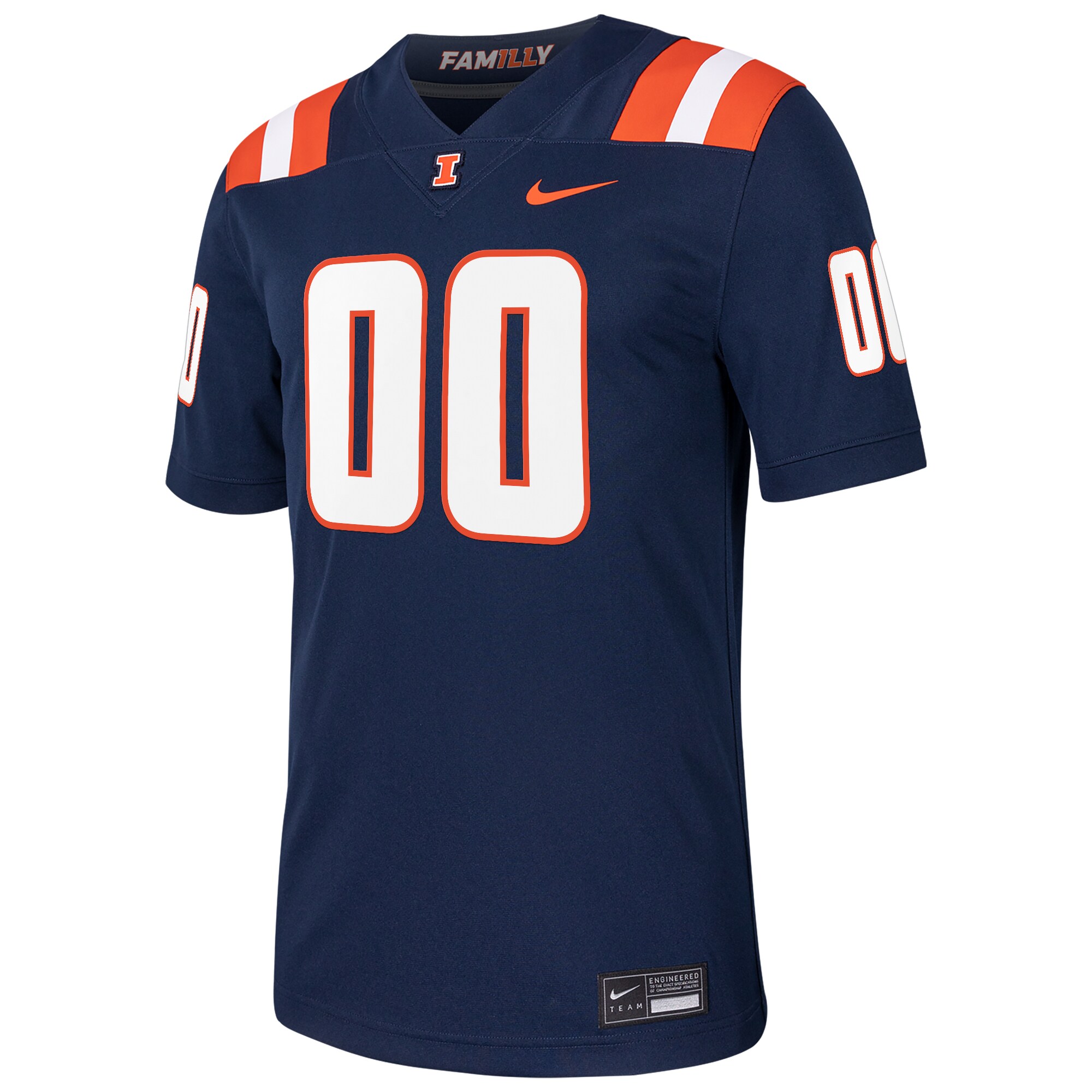 [NJP] Illinois Fighting Illini Custom Football Game Jersey - Navy