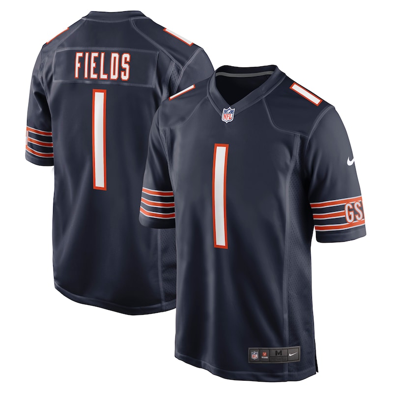 None Justin Fields CHI Bears Premium Material Game Jersey for NFL Fans