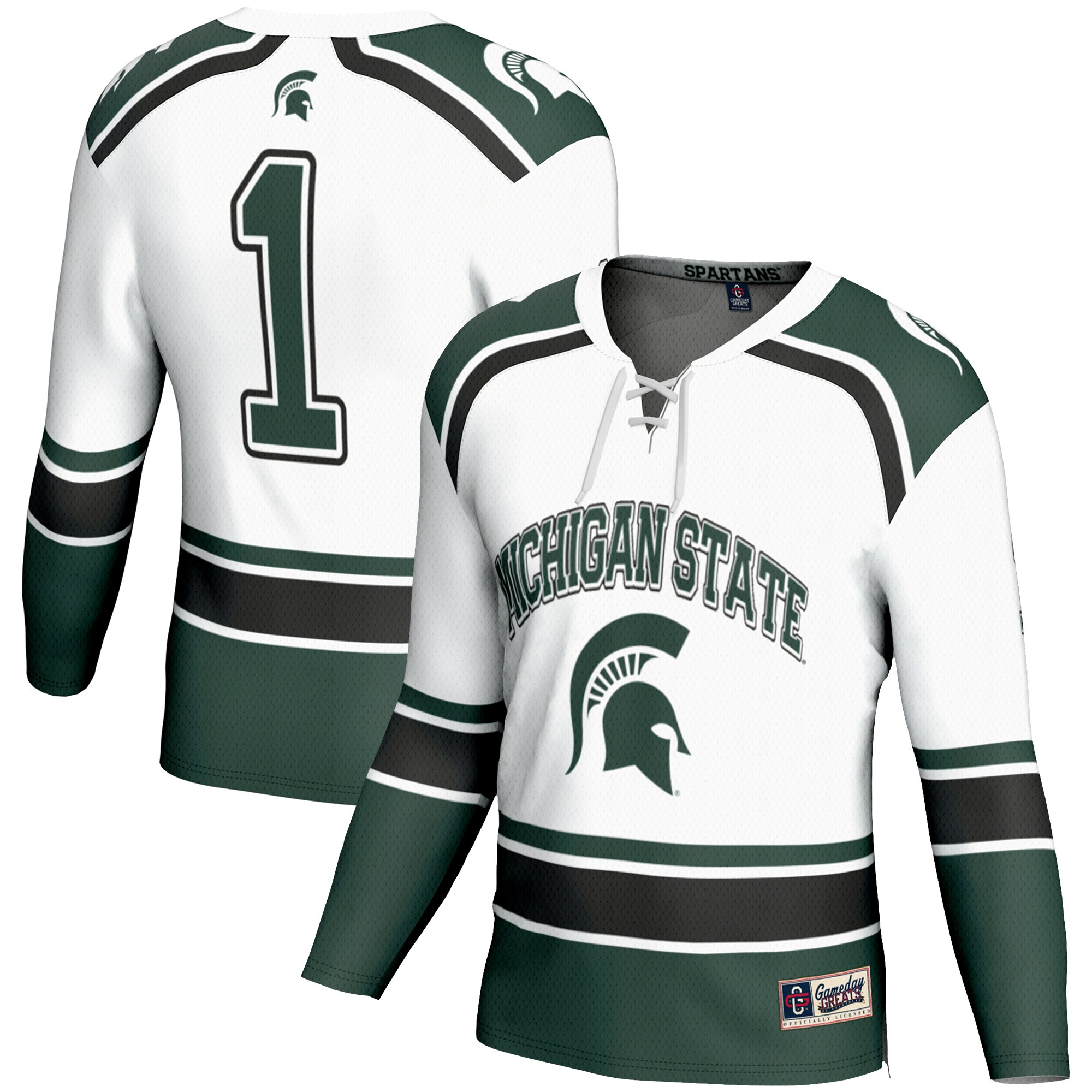 [DDG] Michigan State Spartans GameDay Greats Youth Hockey Jersey - White