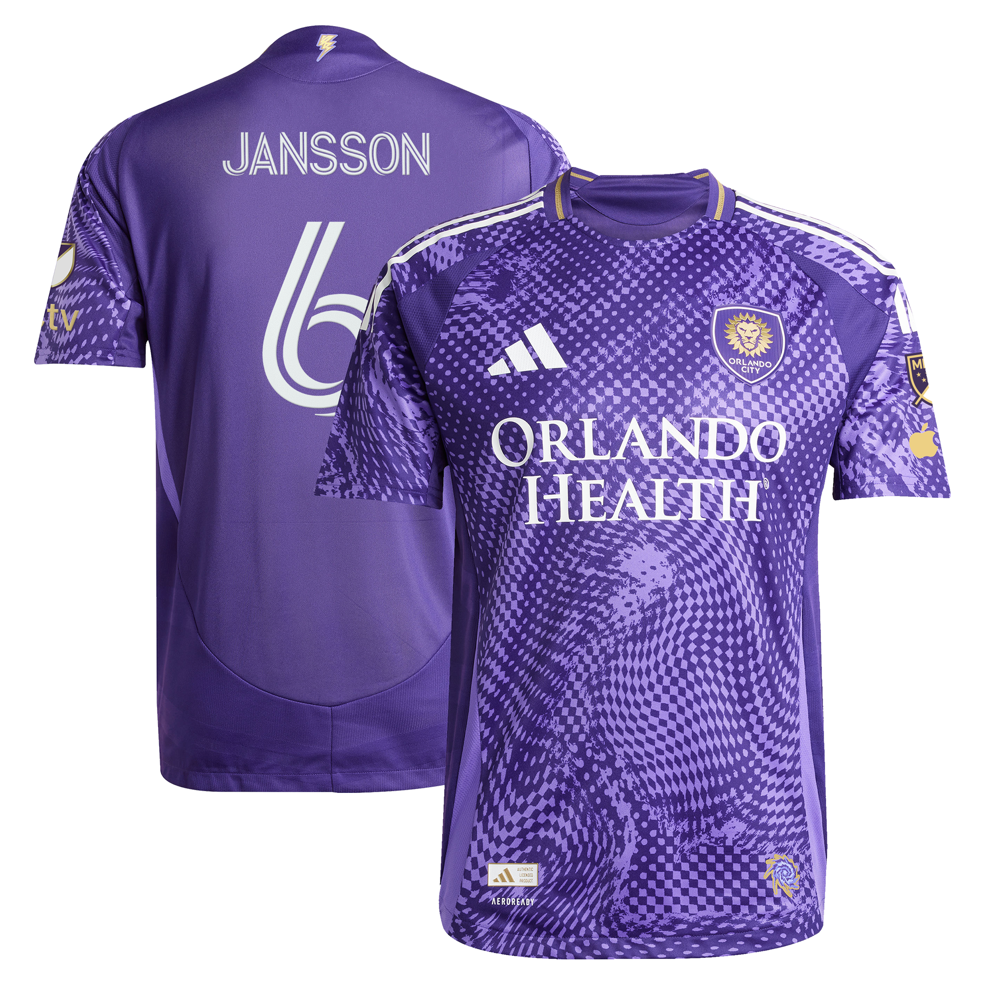 [SJH] Robin Jansson Orlando City SC 2025 Perfect Storm On-Field Authentic Jersey - Purple