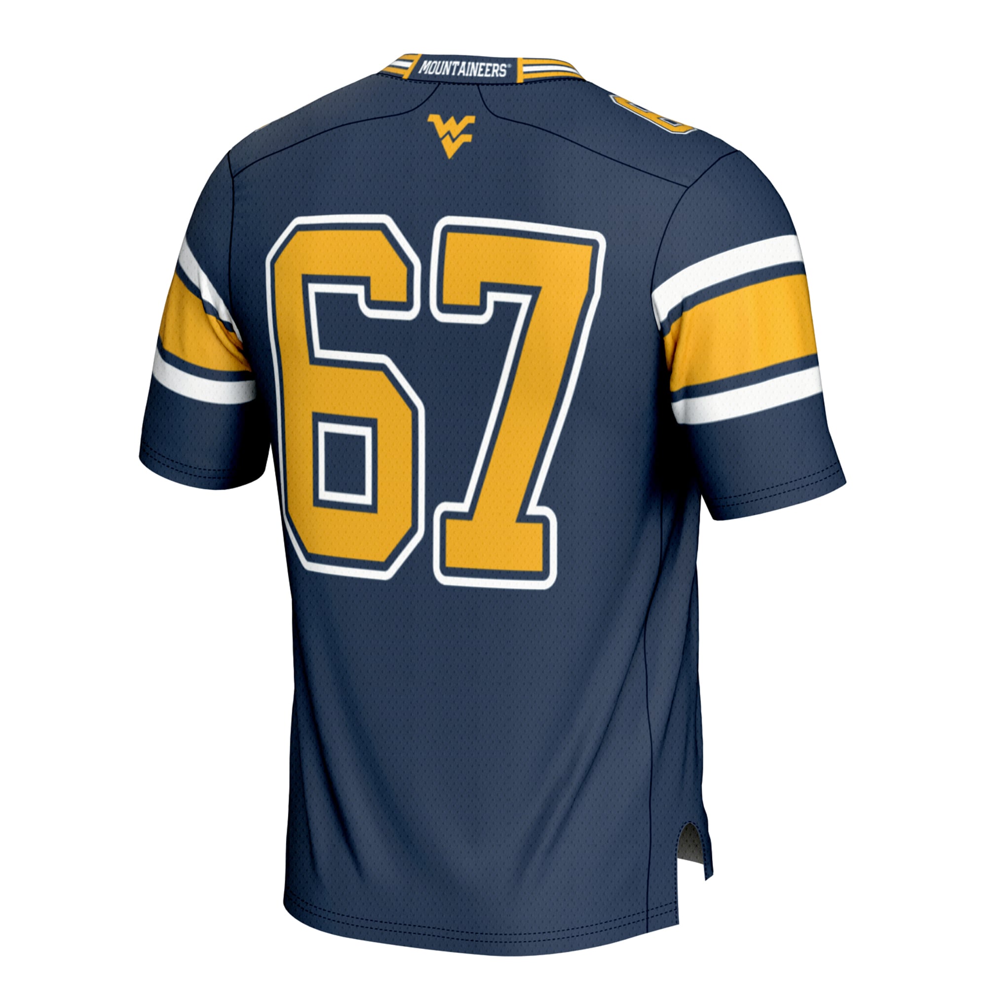 Youth #1 Navy West Virginia Mountaineers Football Jersey