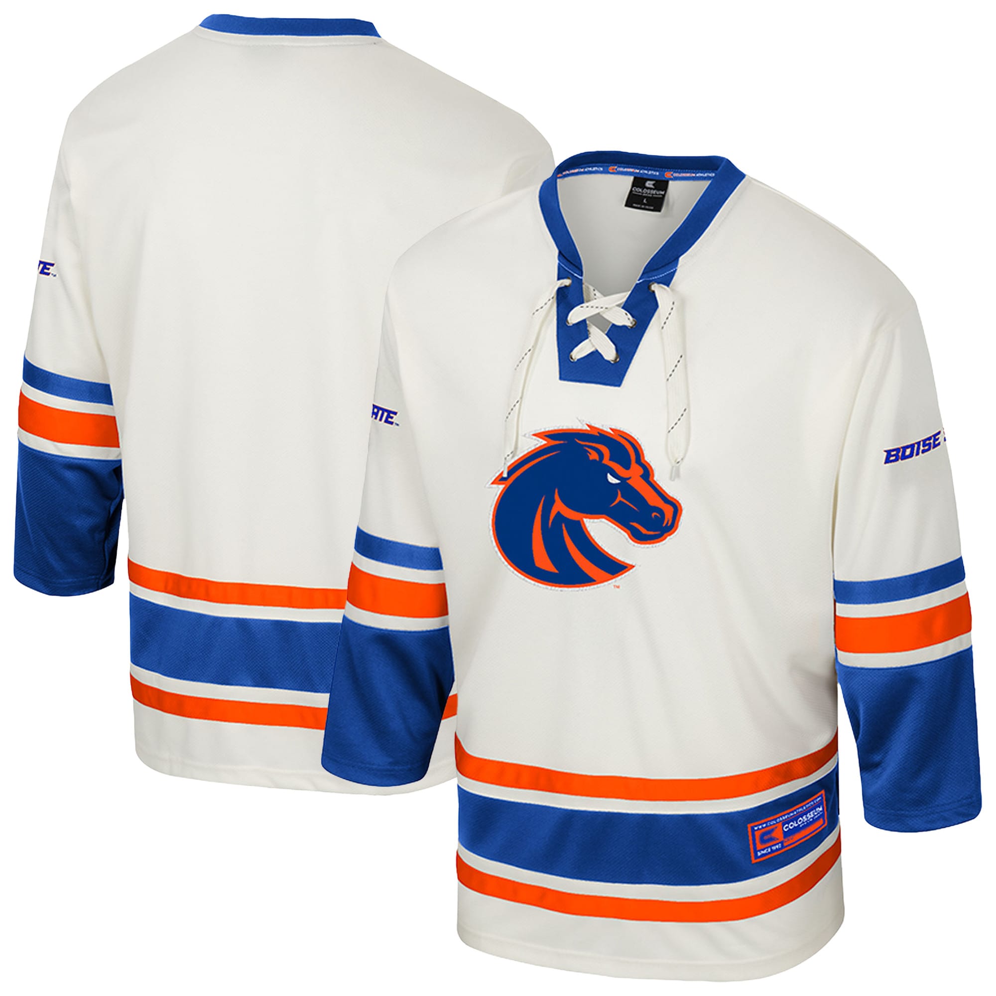 [NJP] Women's Boise State Broncos Colosseum Puck Proud Fashion Hockey Jersey - Cream