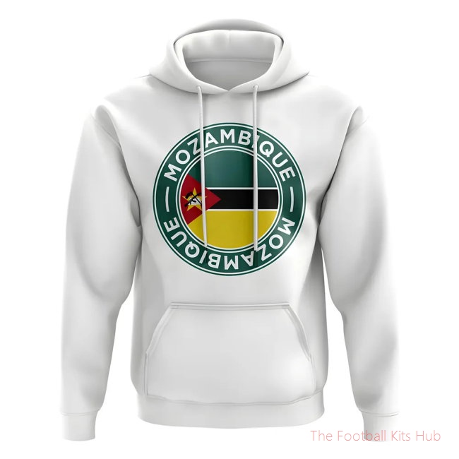 Men Mozambique Football Badge Hoodie (White)
