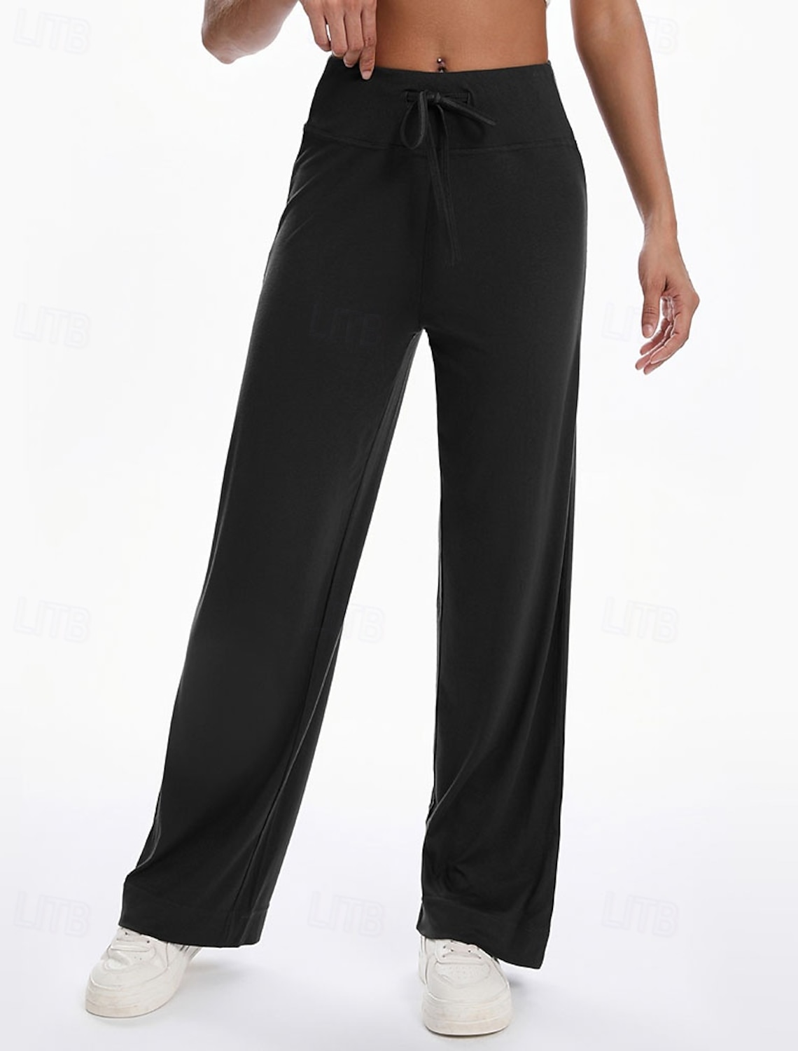 Women's Casual Palazzo Pants Drawstring Patchwork Athleisure Wear Casual Outdoor Vacation Summer Spring Fall Sun Protection Walking Bodybuilding Track Regular Fit Sportswear Activewear Dark Grey