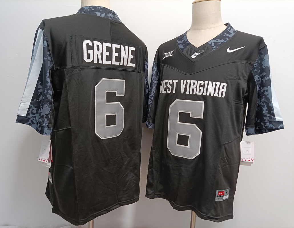 match worn Men's None Garrett Greene #6 Black 2024 Football Jersey