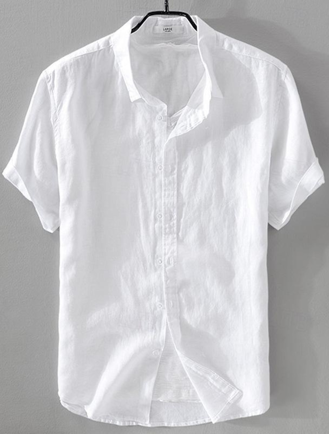 Men's Linen Shirt Minimalist Aloha Shirt Casual Shirt Cotton Linen Shirt Button Up Shirt Coconut Tree Vacation Street Black White Pink Dark Navy Short Sleeve Lapel Summer Clothing Apparel Button-Down