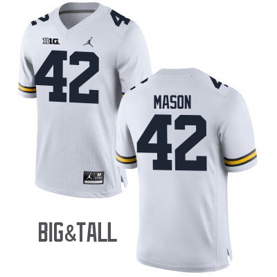 high quality Men's UM Wolverines Ben Mason #42 White 2024 Football