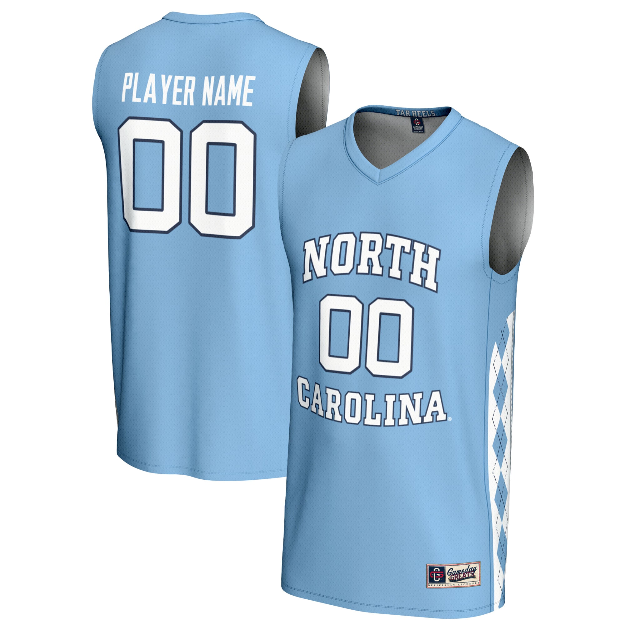 [NJP] North Carolina Tar Heels GameDay Greats Unisex NIL Pick-A-Player Lightweight Women's Basketball Jersey - Carolina Blue