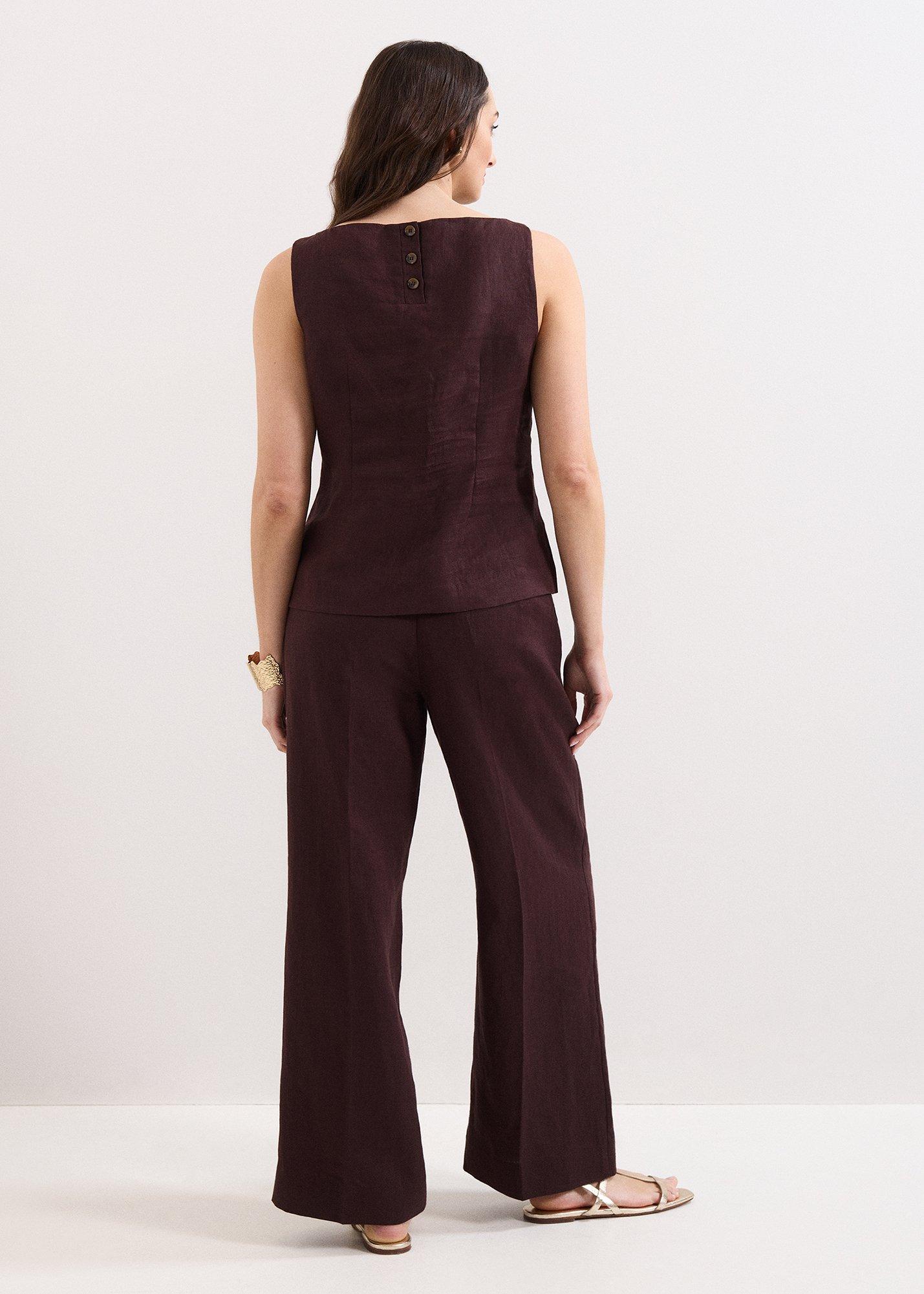 Petite Zoey Linen Wide Leg Trousers