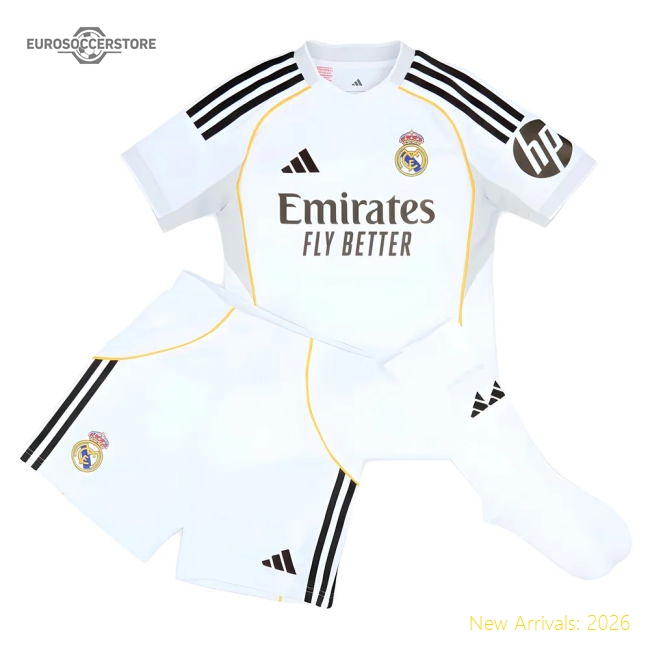 Premium Fan-Favorite 2025-2026 Real Madrid Home Youth Kit