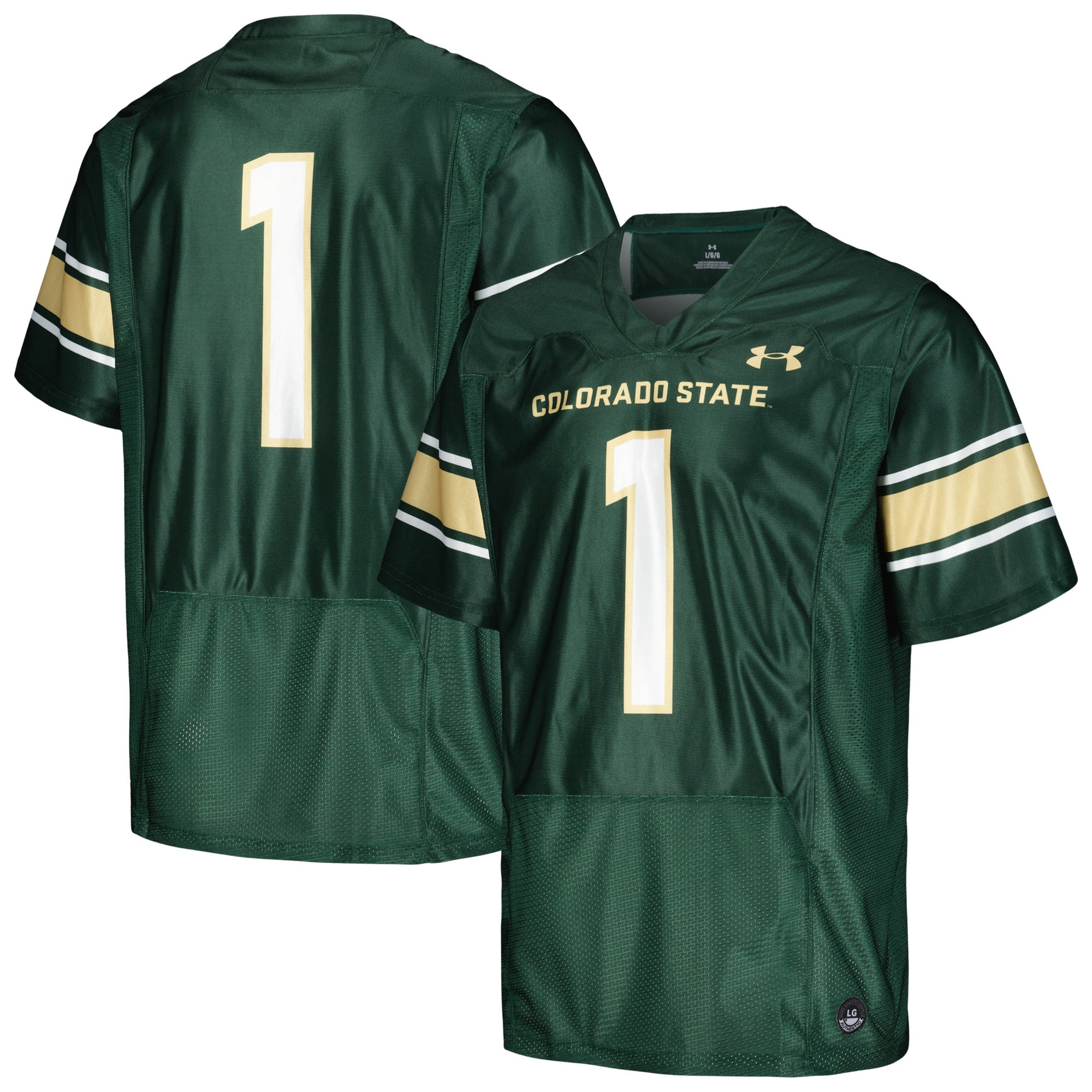 #1 Colorado State Rams Under Armour Replica Football Jersey - Green
