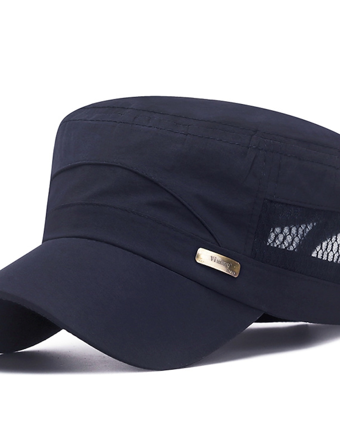 Men's Military Cap Cadet Hat Black Blue Cotton Mesh Travel Beach Outdoor Vacation Plain Adjustable