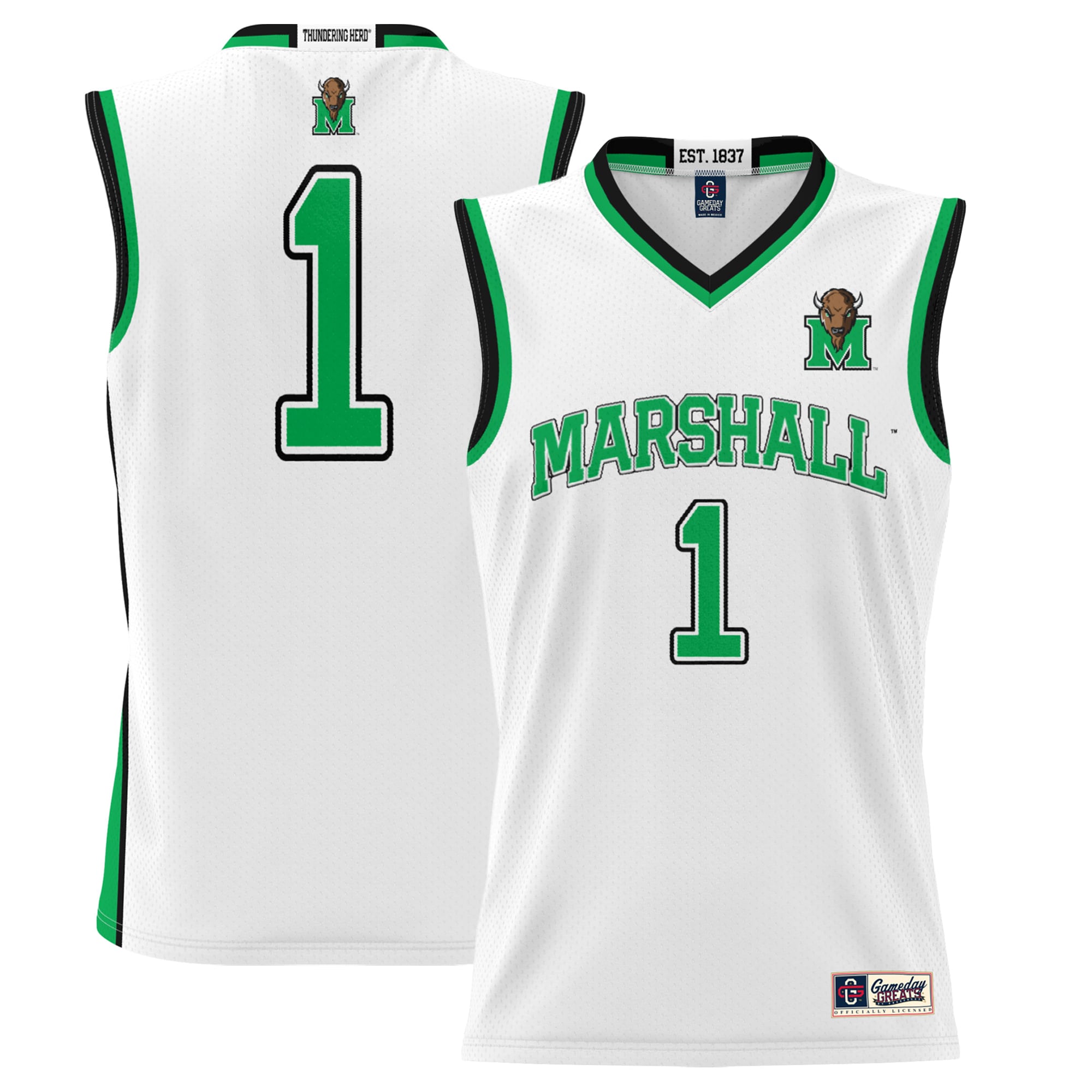 [NJP] Marshall Thundering Herd GameDay Greats Lightweight Basketball Jersey - White