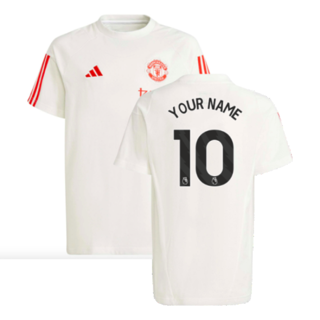 Authentic 2023-2024 Man Utd Training Tee (white) - Kids (your Name)