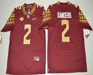 Men's None Red 2016 premium Deion Sanders #2 high quality Jersey