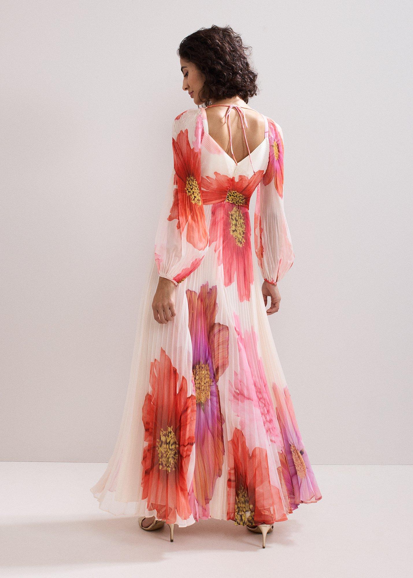 Reanna Pleated Floral Maxi Dress