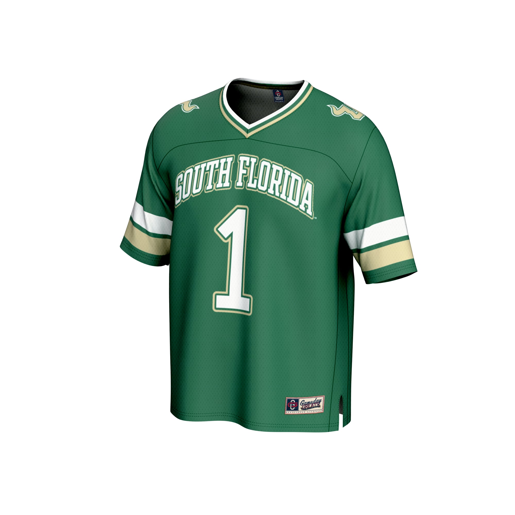 #1 Green South Florida Bulls Lightweight Collegiate Football Fashion Jersey