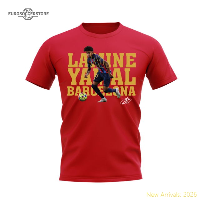 Fan-Favorite Authentic Lamine Yamal Barcelona Player Tee (Red)