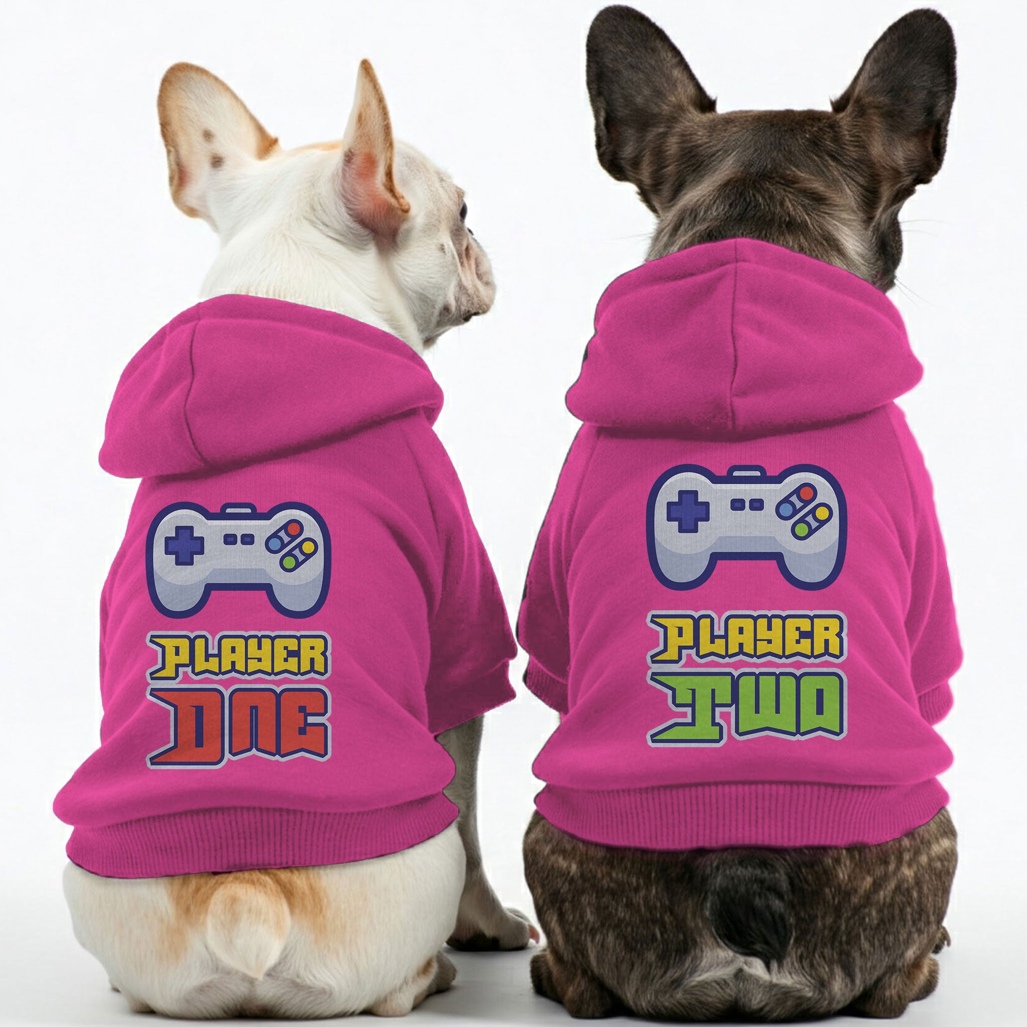 Durable Player One And Player Two - Matching French Bulldog Hoodies –...