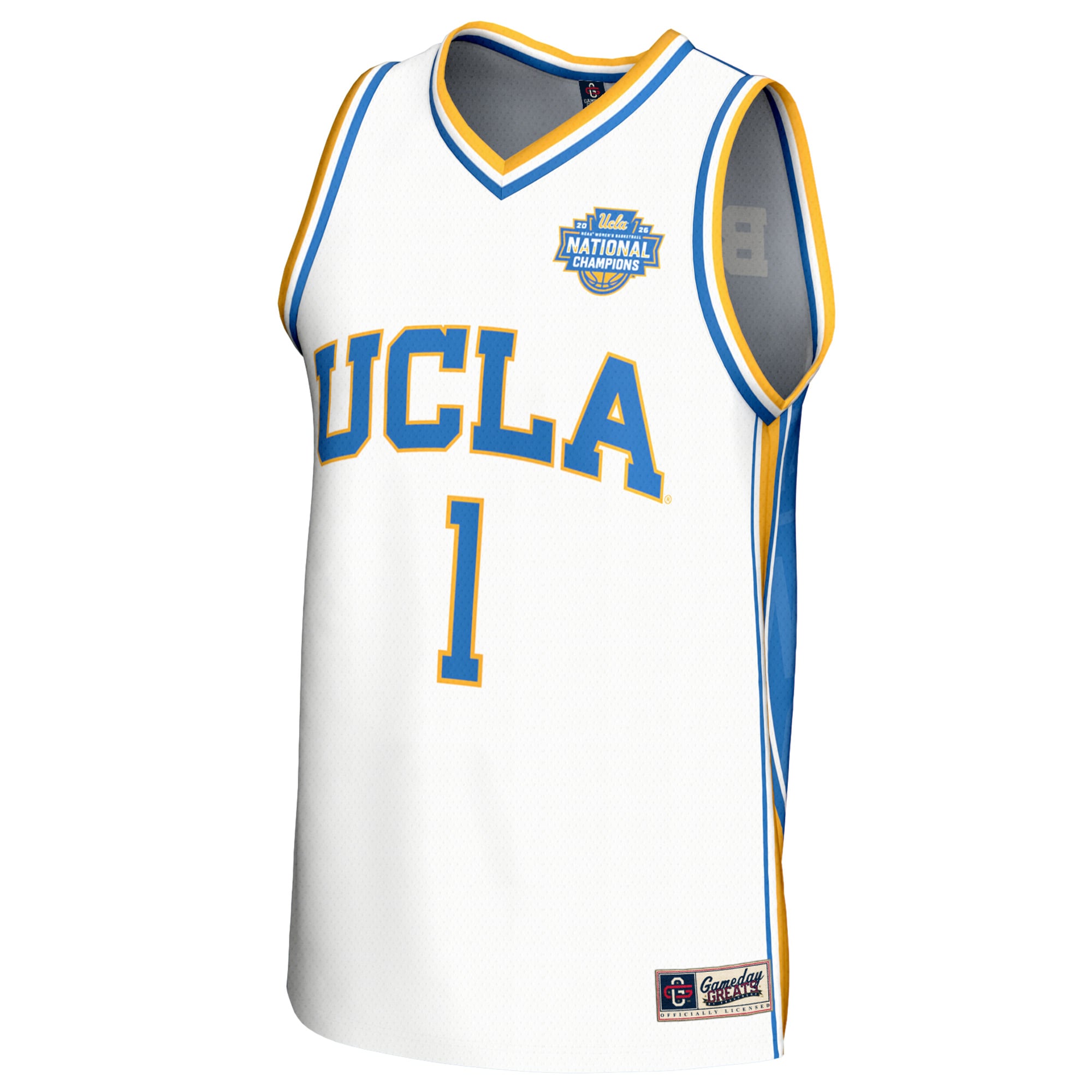 [DDG] UCLA Bruins GameDay Greats Youth 2026 NCAA Women's Basketball National Champions Lightweight Jersey - White