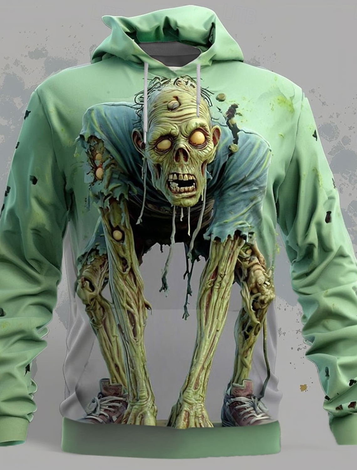 Men's Optical Illusion Zombies 3D T Shirt Short Sleeve Print Crew Neck