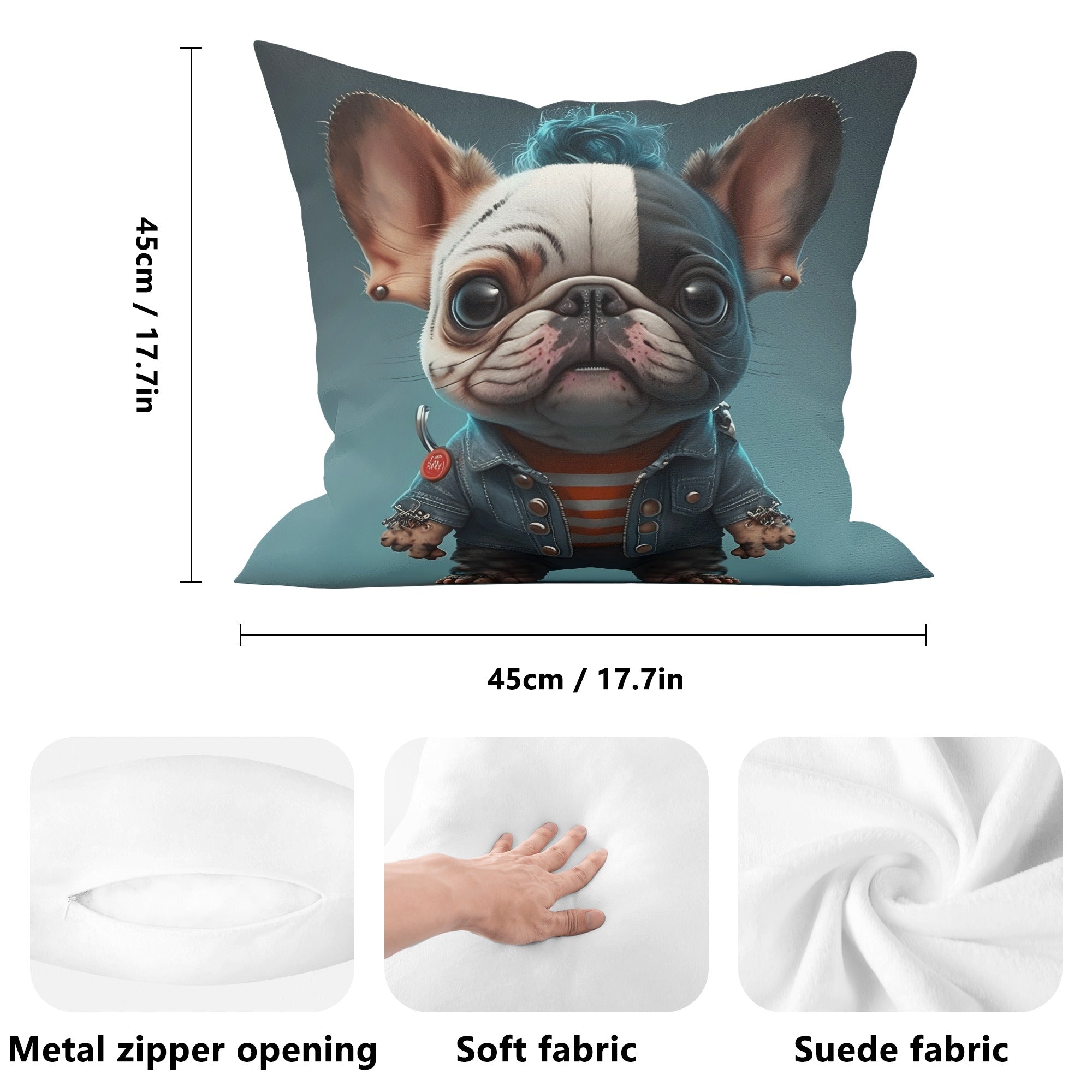 French Bulldog Chucky The Frenchie Pillow Cover Durable Dog Item