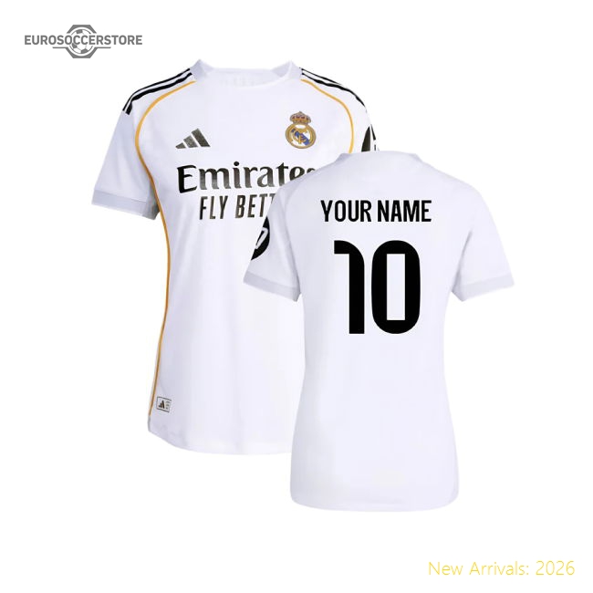 2025-2026 Real Madrid Home Kit Fan Version Womens 2026 Real Jersey