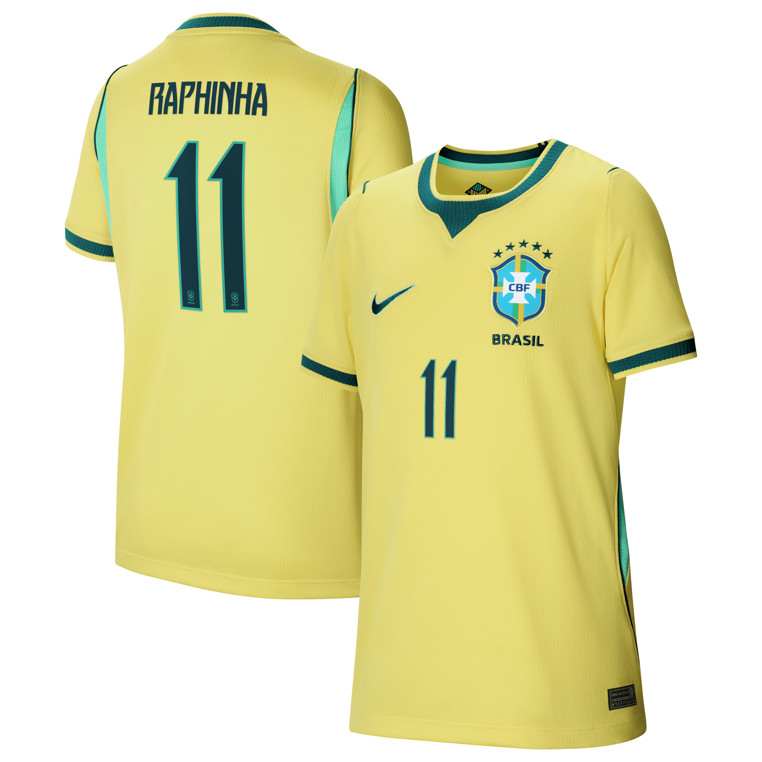 [JED] Women's Raphinha Brazil National Team 2026 Home Stadium Replica Jersey - Yellow