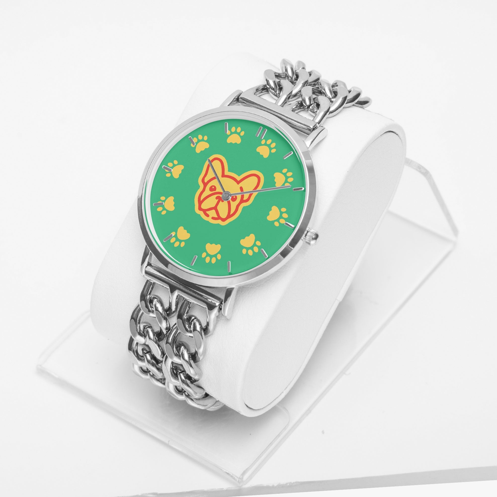 Minimal-Aesthetic Silver - Chic Hollow Strap Watch For Frenchie Lover...