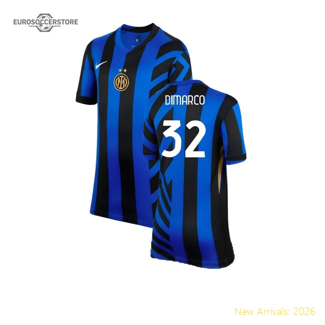 High-Quality 2024-2025 Inter Milan Home Shirt (Kids) (Dimarco 32)