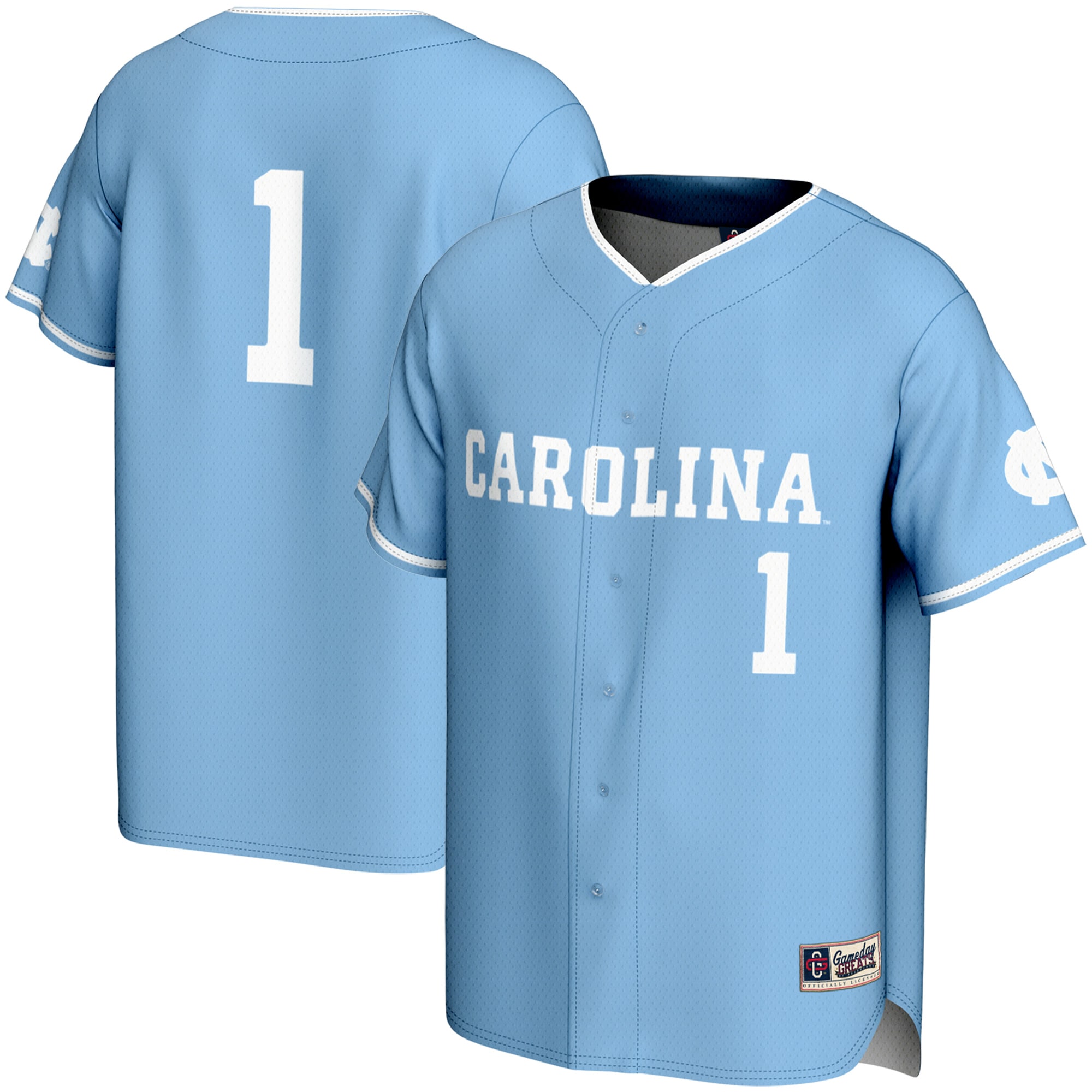 [NJP] Women's North Carolina Tar Heels GameDay Greats Lightweight Baseball Jersey - Carolina Blue