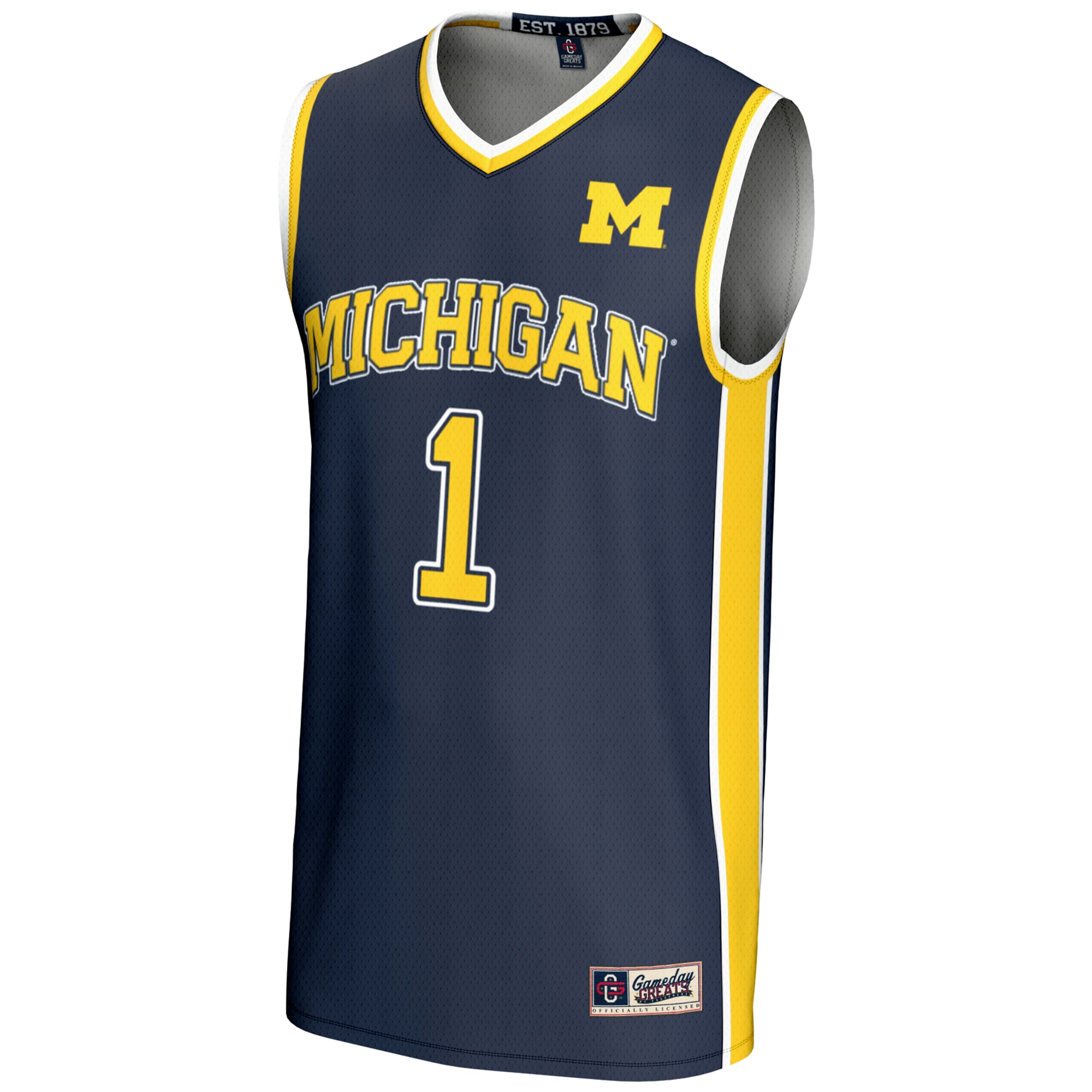 [DDG] Michigan Wolverines GameDay Greats Unisex Lightweight Basketball Jersey - Navy