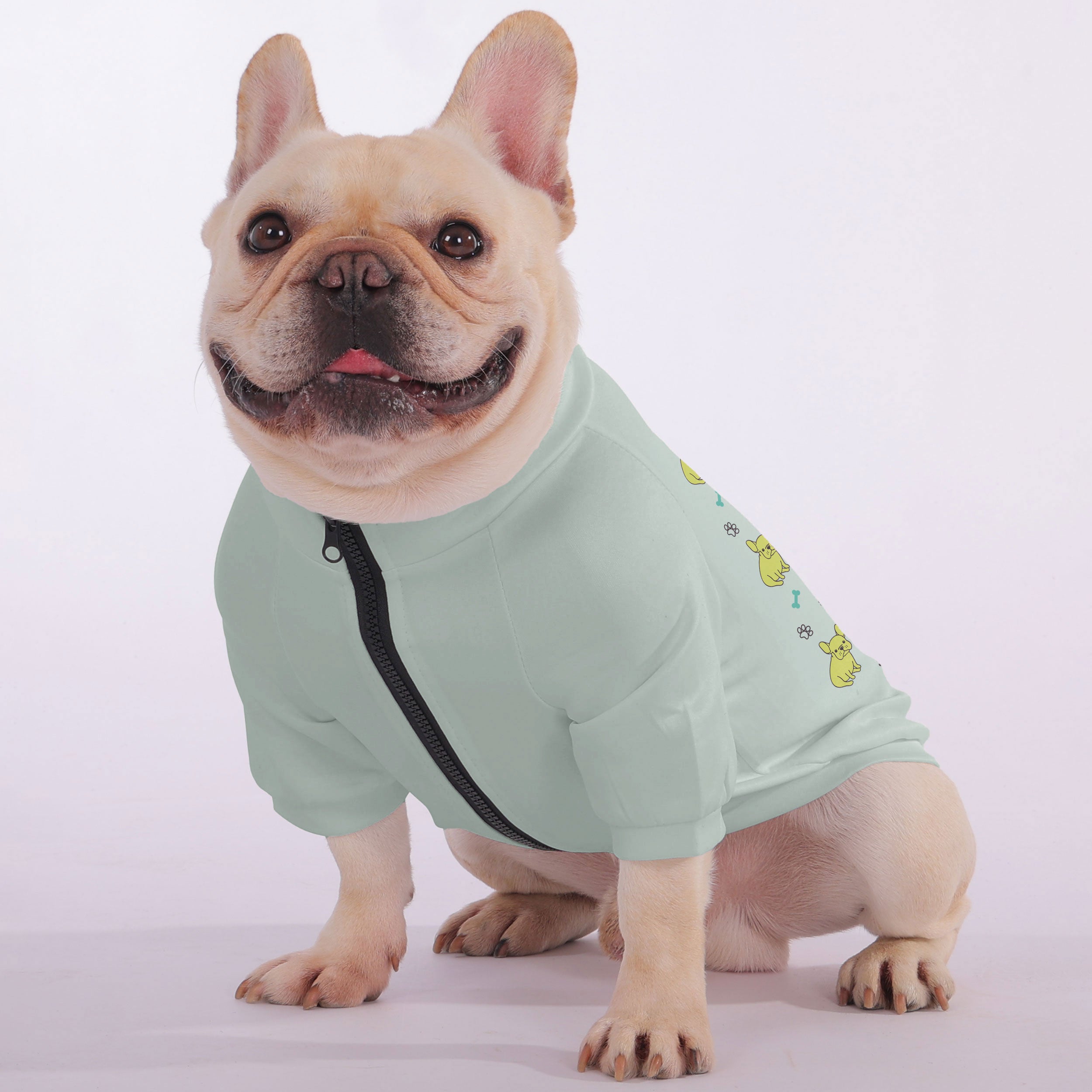 Teeny - Snuggly Zip-Up Sweatshirt for French Bulldogs