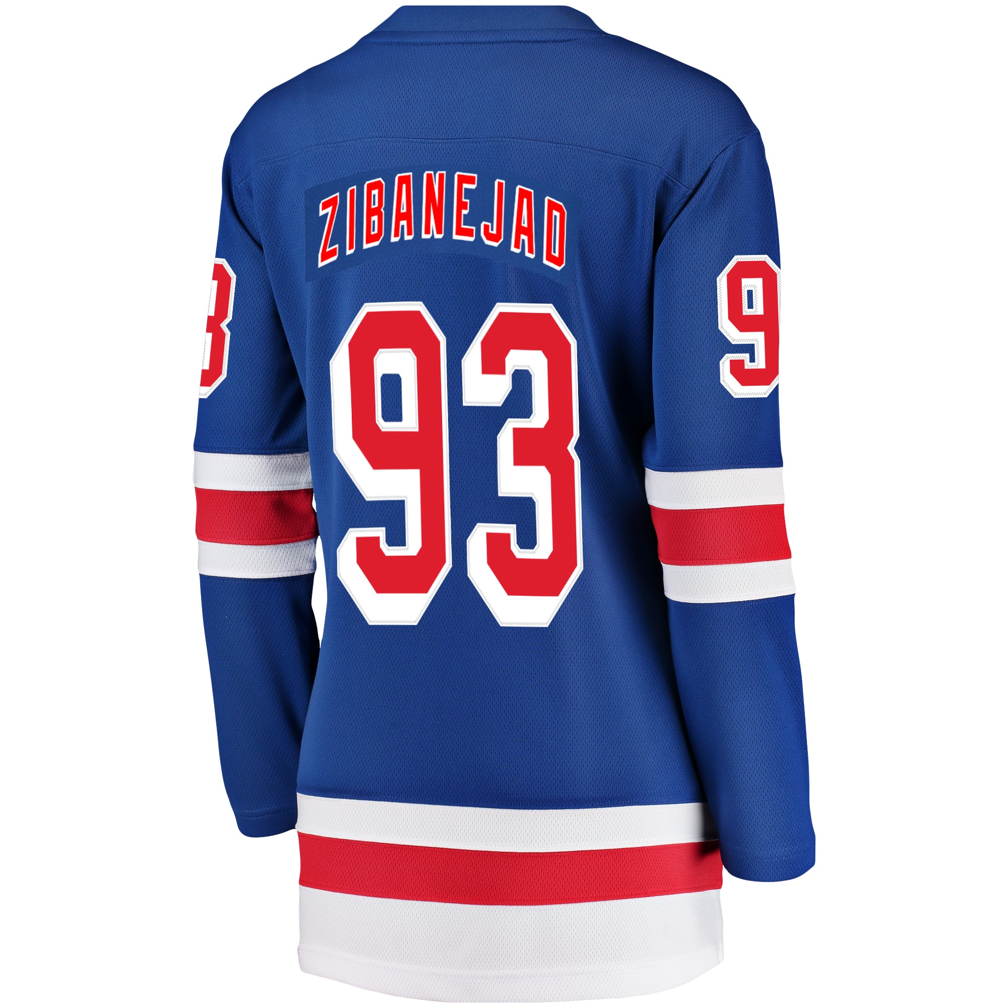 [LK] Mika Zibanejad New York Rangers Women's Breakaway Player Jersey - Blue
