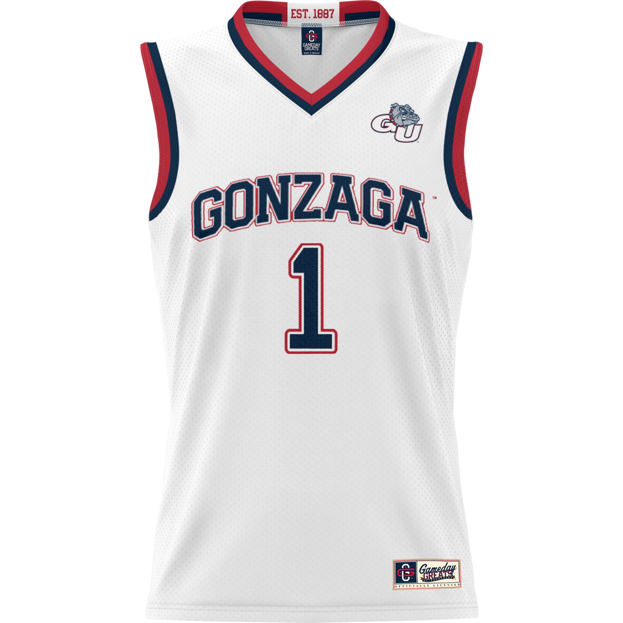 [NJP] Gonzaga Bulldogs GameDay Greats Youth Lightweight Basketball Jersey - White