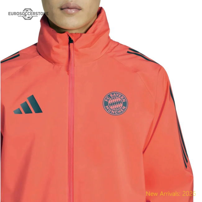 Professional-Grade 2025-2026 Bayern Munich Rain Jacket (Easy Coral)