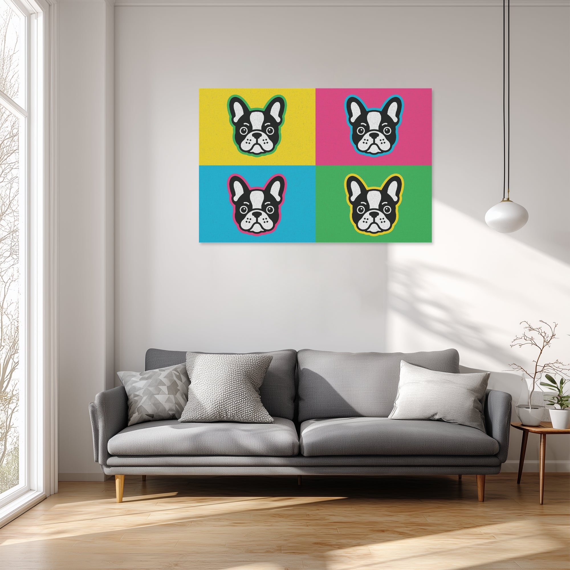 - French Bulldog Themed Adorable Frenchie Canvas Wall Art Indoor Comfort