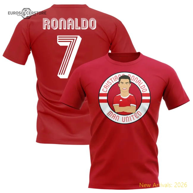 Premium Cristiano Ronaldo Man United Illustration T-shirt (red)