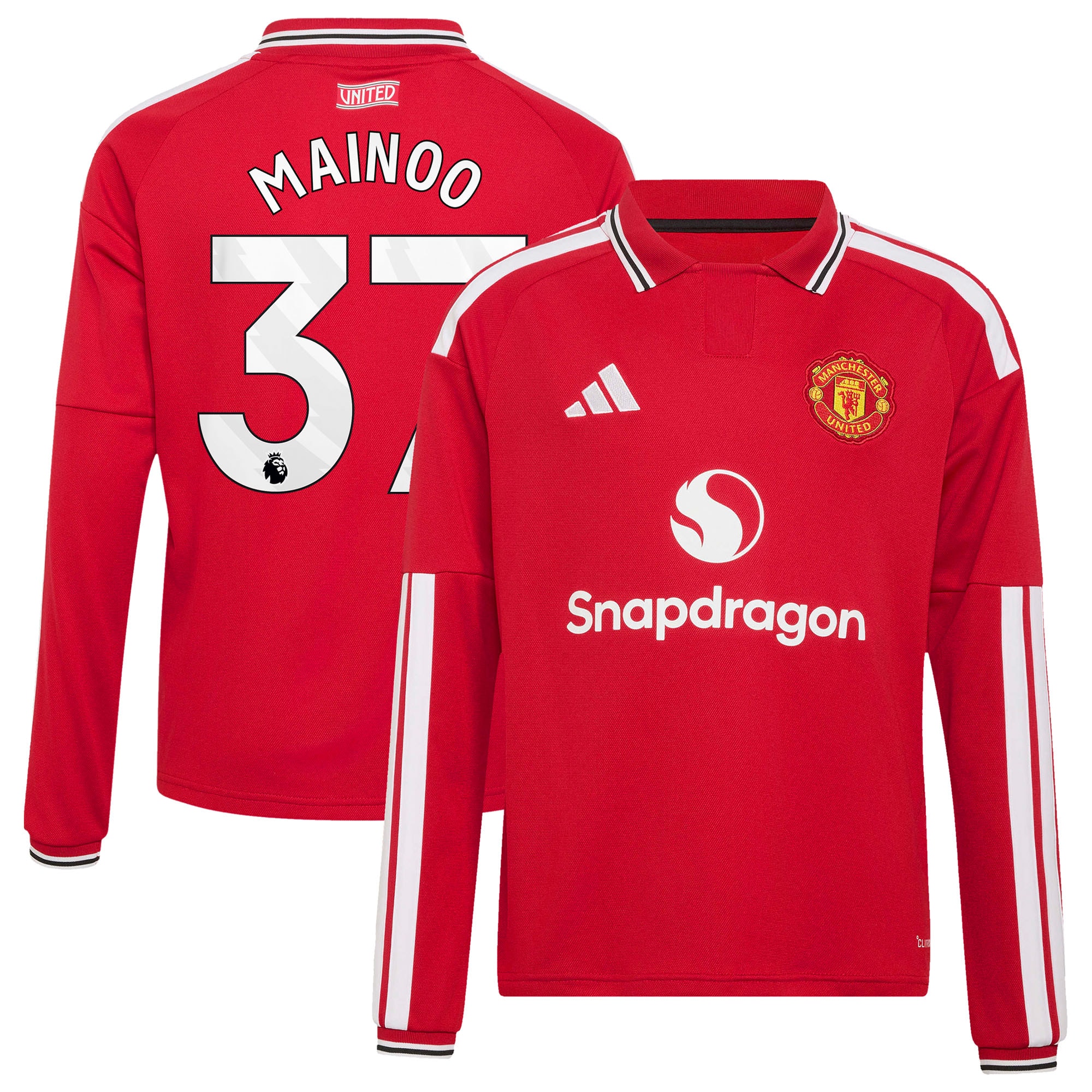 [SJH] Women's Kobbie Mainoo Manchester United 2026/27 Home Replica Long Sleeve Jersey - Red