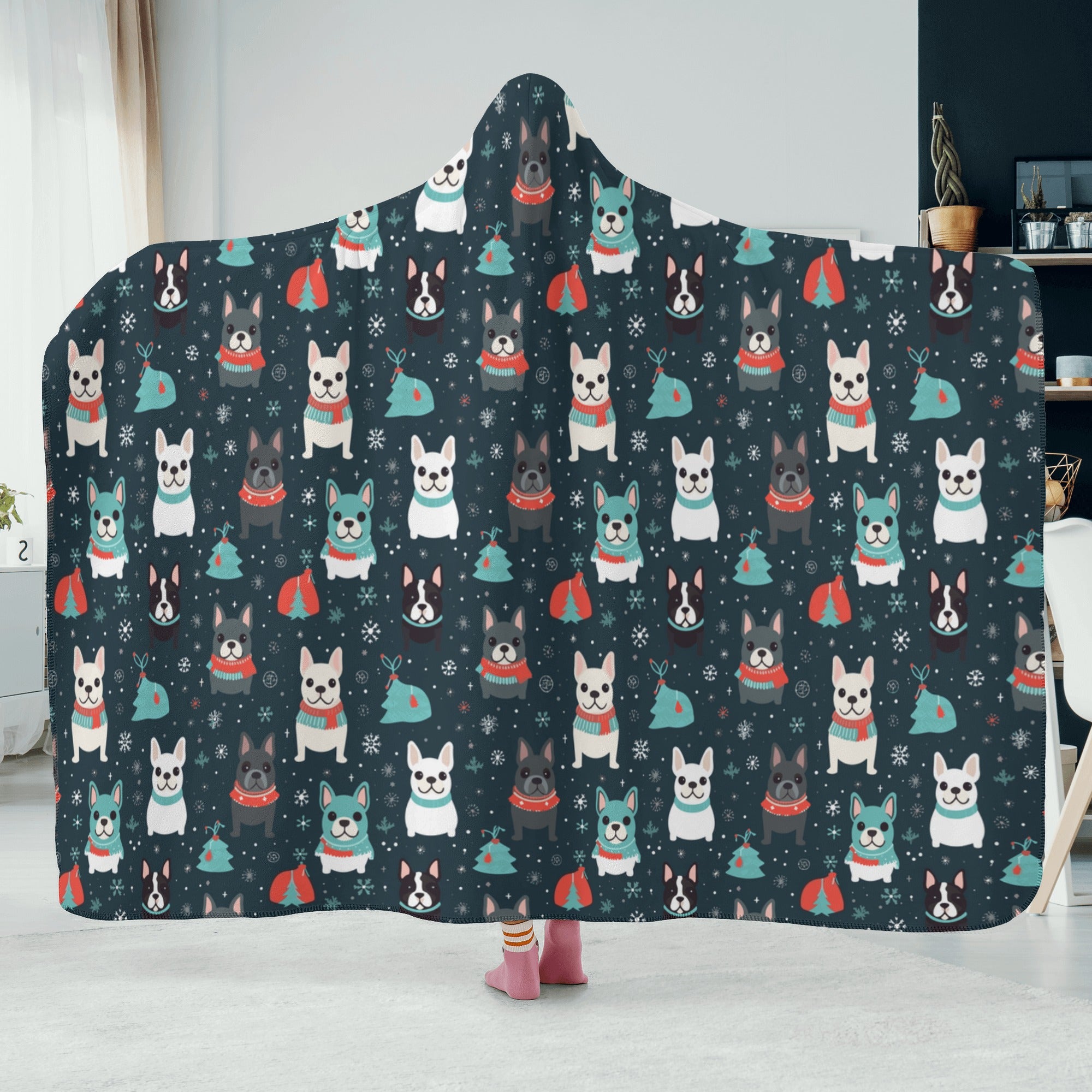 Premium Culture-Inspired Christmas Vibes - Hooded Blanket for Dog Owners