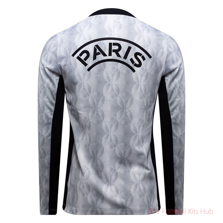Paris Saint Germain Training T-Shirt Dri-FIT Academy Pro Pre Match Jordan x PSG Night Edition - Medium Grey Heather/Black Long Sleeves