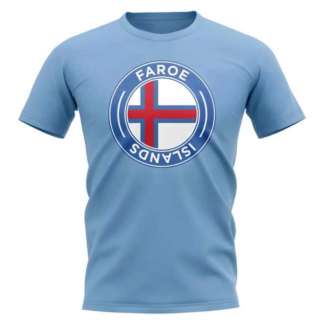 Faroe Islands Football Badge T-Shirt (Sky)